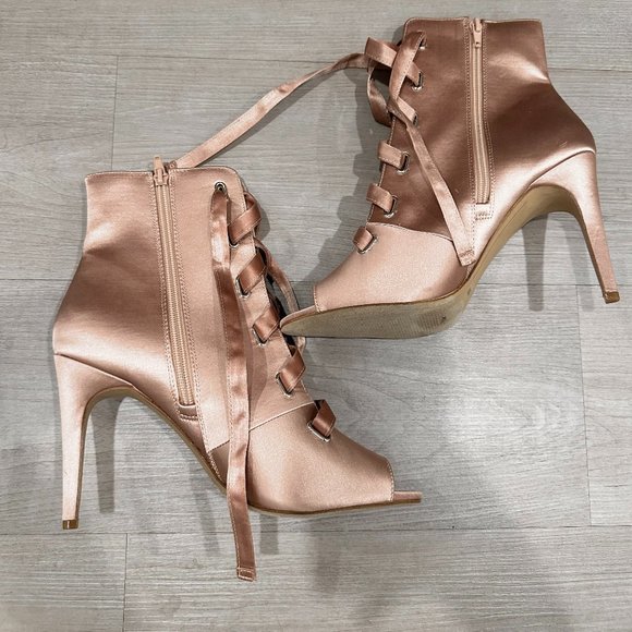 INC Rose Gold/Pink Lace Heels- Satin Fabric-Size 10 - Picture 8 of 13